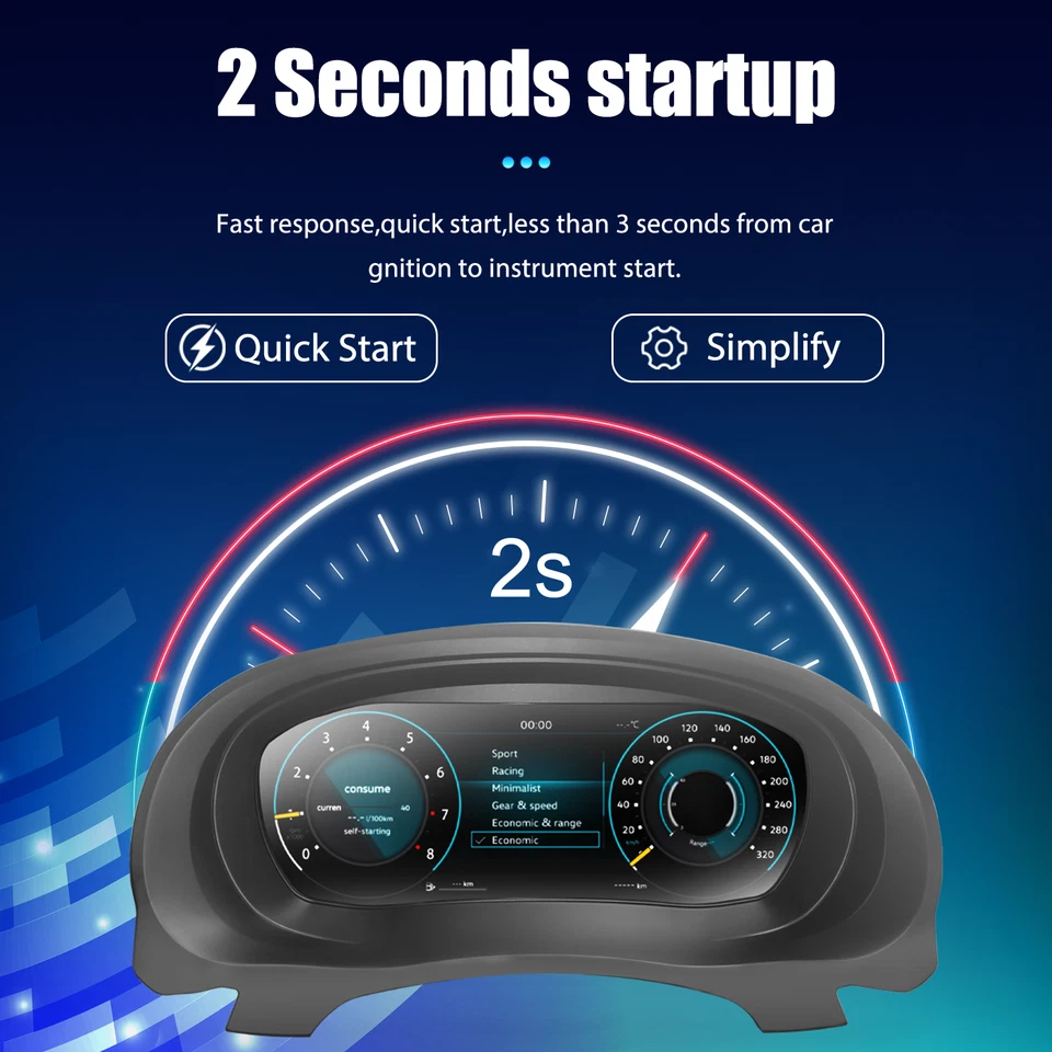 12.3IN Digital Instrument Cluster LCD Dashboard For Volkswagen Golf 6 2009-2014 Foto 3 de 4