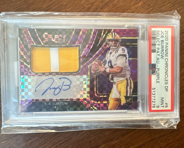 Joe Burrow 2020 Panini Select Rookie Patch Autographs