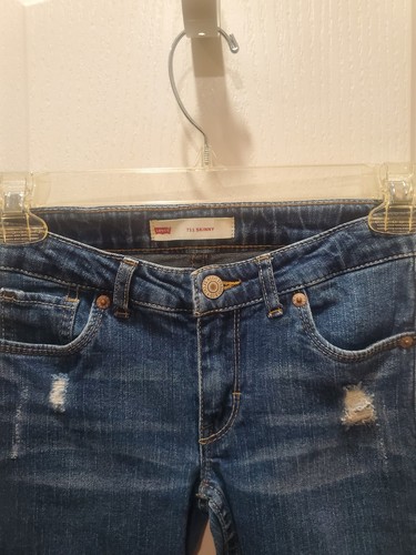 Levi's 711 Skinny Denim Jeans Medium Wash Girls Size 10 R - Picture 2 of 8