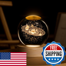 Coqirausen 3D Solar System Crystal Ball 2.4In Universe Gifts Decorative Quartz