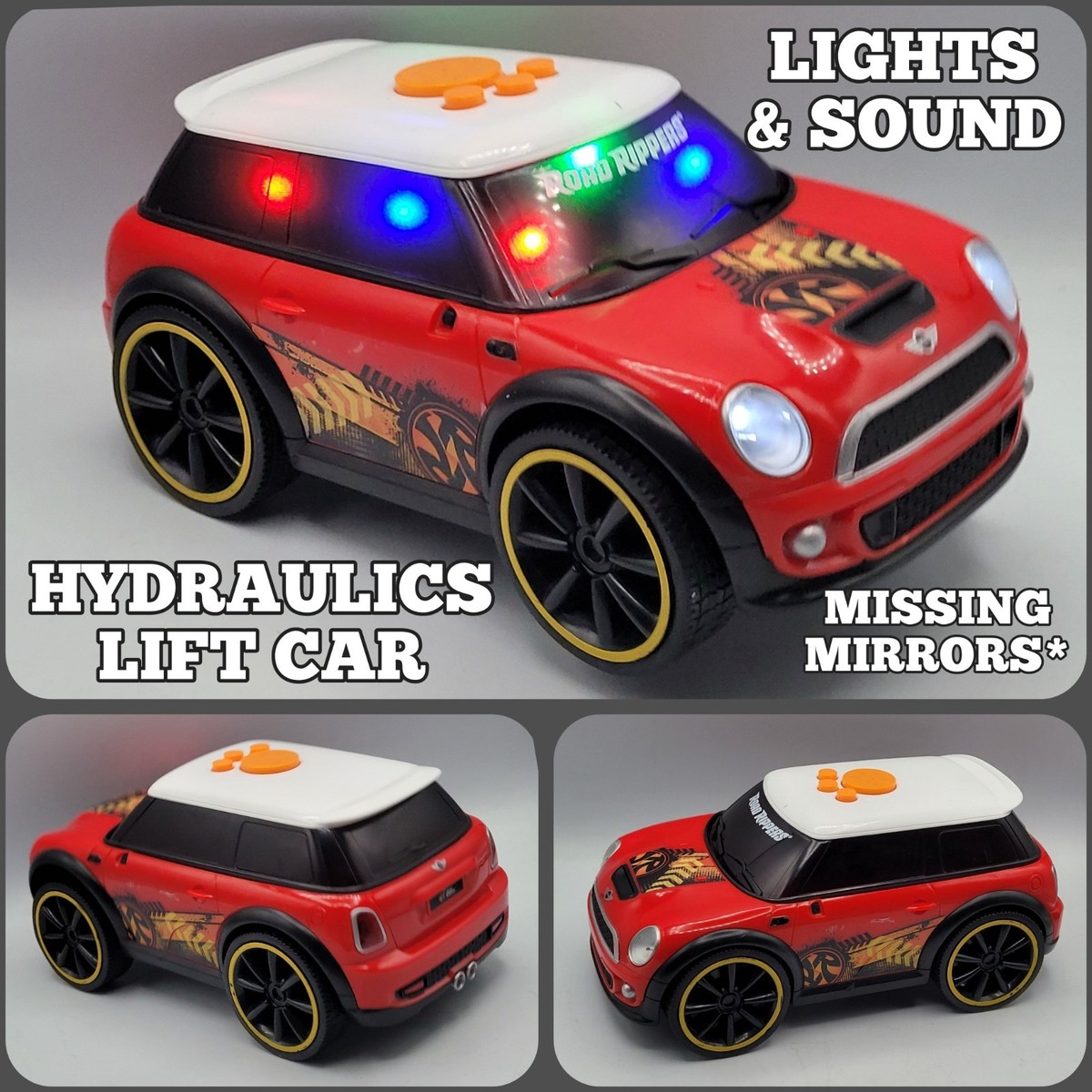 Toy State Road Rippers Mini Cooper S - Working Hydraulics + Lights