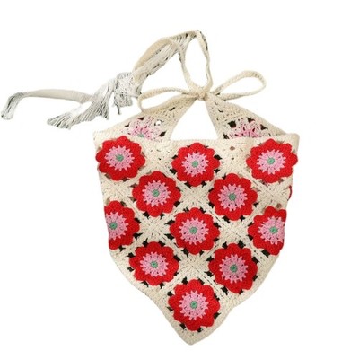 Knitted Hair Scarf Headband Women Decorative Flower Headscarf Ethnic Hairband