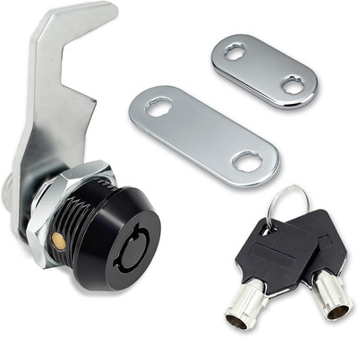 1Pack Toolbox Lock with Keys 5/8 Inch Black Cabinet Locks Keyed Alike Tubular Ca