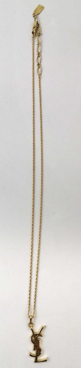 YVES SAINT LAURENT YSL logo vintage necklace from Japan | eBay