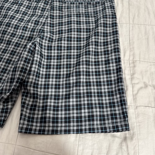 pantaloncino vintage QUICKSILVER PLAID UOMO 38 Y2K anni 2000 ricamato nero/blu usato in ottime condizioni - Foto 5 di 9