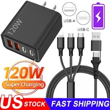 120W Super Fast Charging USB Type C Wall Charger For Samsung iPhone Android Phon