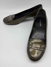 Pre-Owned Prada Green Size 37.5 Kitten Heel Heels