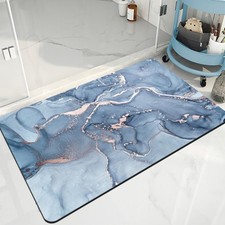 Bath Mat Non Slip Absorbent Bathroom Rug Bathroom Carpet Blue-012