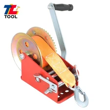 3500LBS Capacity Heavy Duty Hand Winch 32FT Nylon Belt for ATV Trailer Boat