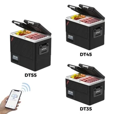 37/48/59QT Portable Refrigerator with APP Control Dual Zone Fridge Freezer AC/DC