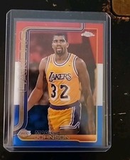 2025 Topps Chrome NBA Magic Johnson #244 Red, White, Blue Refractor 