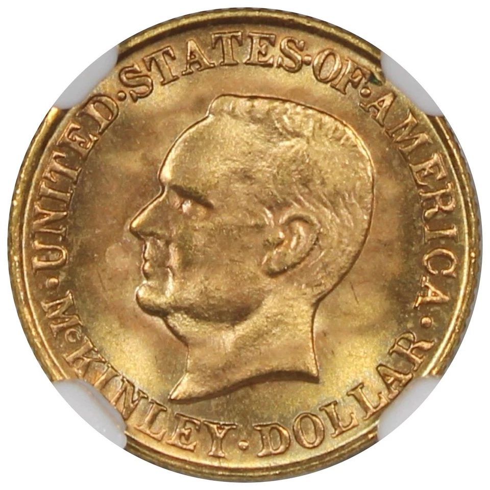 1917 McKinley Commemorative Gold Dollar NGC MS66 Toned - Image 2 of 4