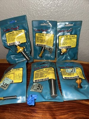 Lot Of 6 CARB TECH Router Bits 