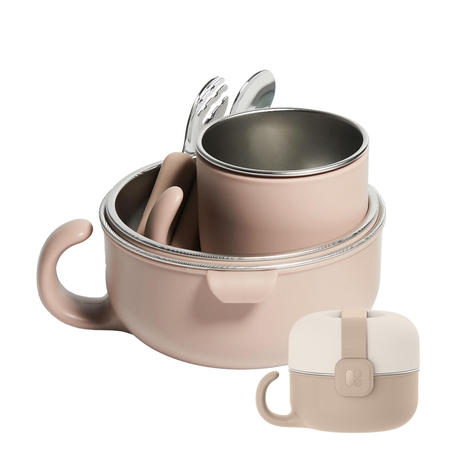 Stainless Steel Dinnerware Set with Bowls, Cup, Fork, Spoon 