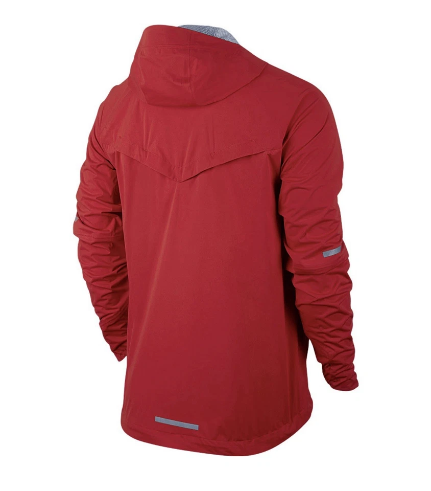 Nike Shield Runner Chaqueta para Correr Impermeable con Capucha Roja Para Hombre Grande Usada En muy buena condición - Imagen 2 de 4