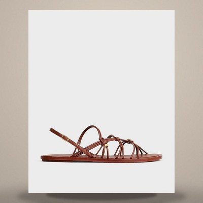 Celine Knot Triomphe flache Sandalen - Ziegenrot Holz 367915340C.19RW 158505979 [U]