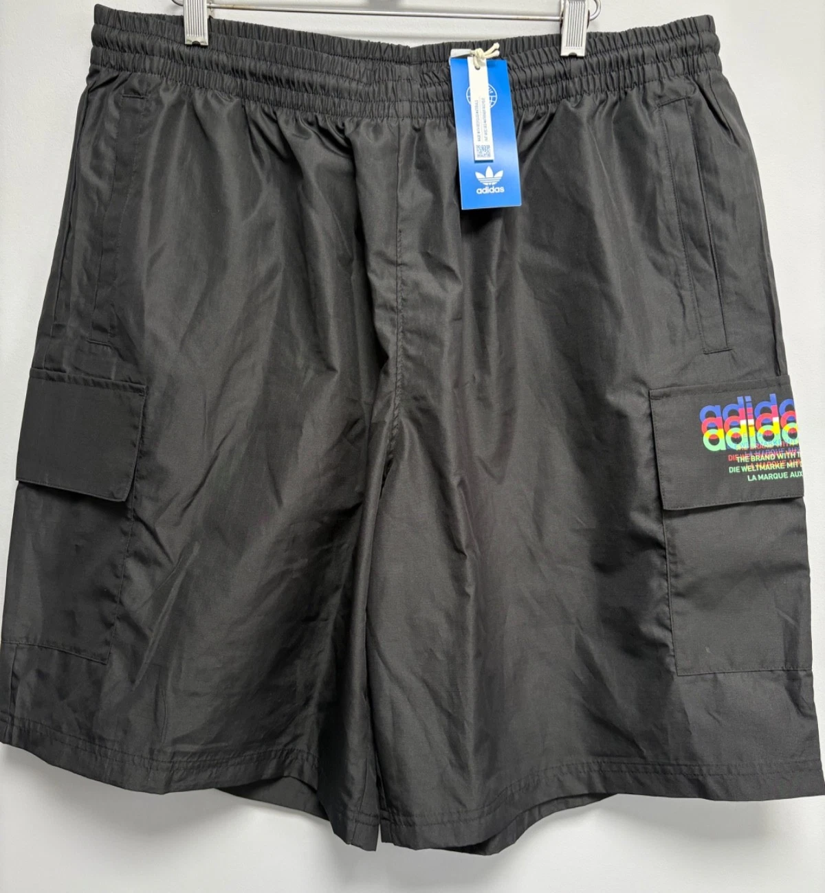 NWT Adidas Men's XL Black Hyperreal Cargo Shorts HK5156