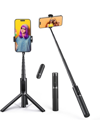 ATUMTEK 3-in-1 Selfie Stick Tripod with Bluetooth Remote – Aluminum, Extendable - Picture 3 of 11