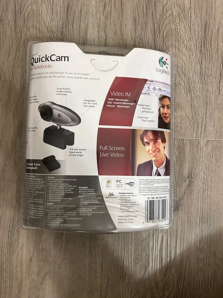 New Basic Portables USB Logitech QuickCam Notebook/Laptop For Older PC Computer - Image 3 of 3