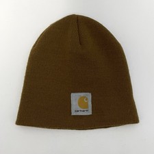 Carhartt Diversified Services Brown Beanie Hat One Size Made In USA Cap