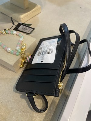 Kate Spade Madison Card Case Lanyard ID Holder - Black KC573