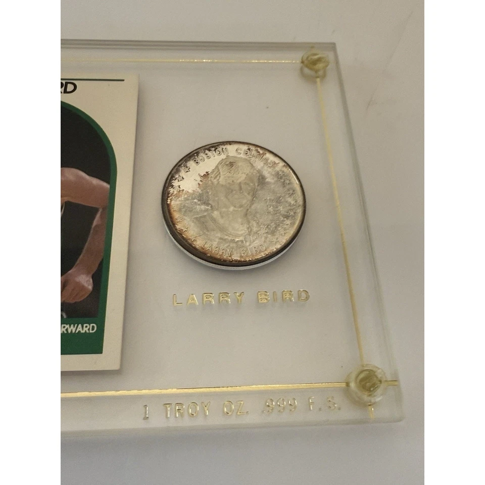 Oficial NBA Larry Bird 8 Time All Star Don't Foul Out 1oz .999 Plata Fina 1182 Foto 3 de 4