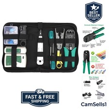 Network Tool Kit for Cat5 Cat5e Cat6, 11 in 1 Portable Ethernet Cable Crimper...