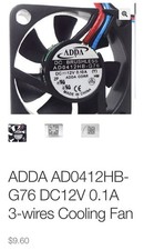 ADDA Fan AD0412HB-G76 DC 12V 0.10A 3 Wires