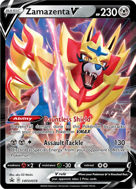 Zamazenta V SWSH019 Holographic Black Star Promo Pokemon TCG Near Mint