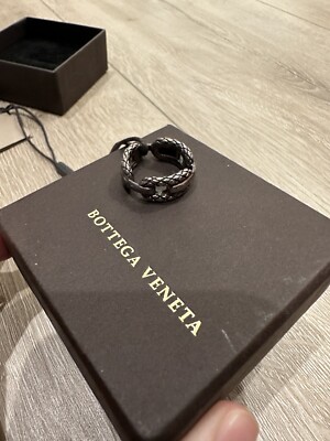 Bottega Veneta Kette Silberring Neu mit Etikett Größe 19,5 mm Durchmesser
