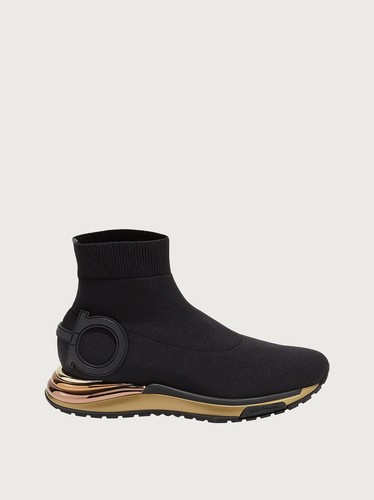 Ferragamo Gardena Damensocken-Turnschuhe/schwarz/UVP $ 950/GRÖSSE 6 C/100 % AUTHENTISCH - Bild 4 von 4