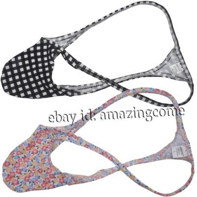 Men Air Bubble Knitted Fabric Micro Thong Underwear Elastic String Bikini Tangas