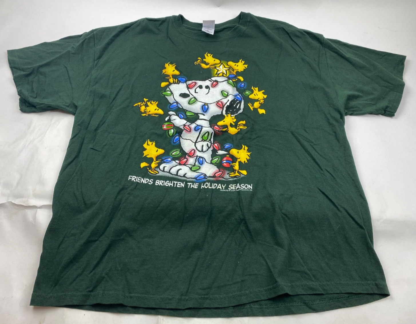 Vintage Peanuts Snoopy Friends Brighten The Holiday Season Shirt Size 2XL