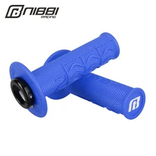 NIBBI Racing Motorcycle Lock-On Rubber Hand Grips Motocross Off-Road Bike Blue