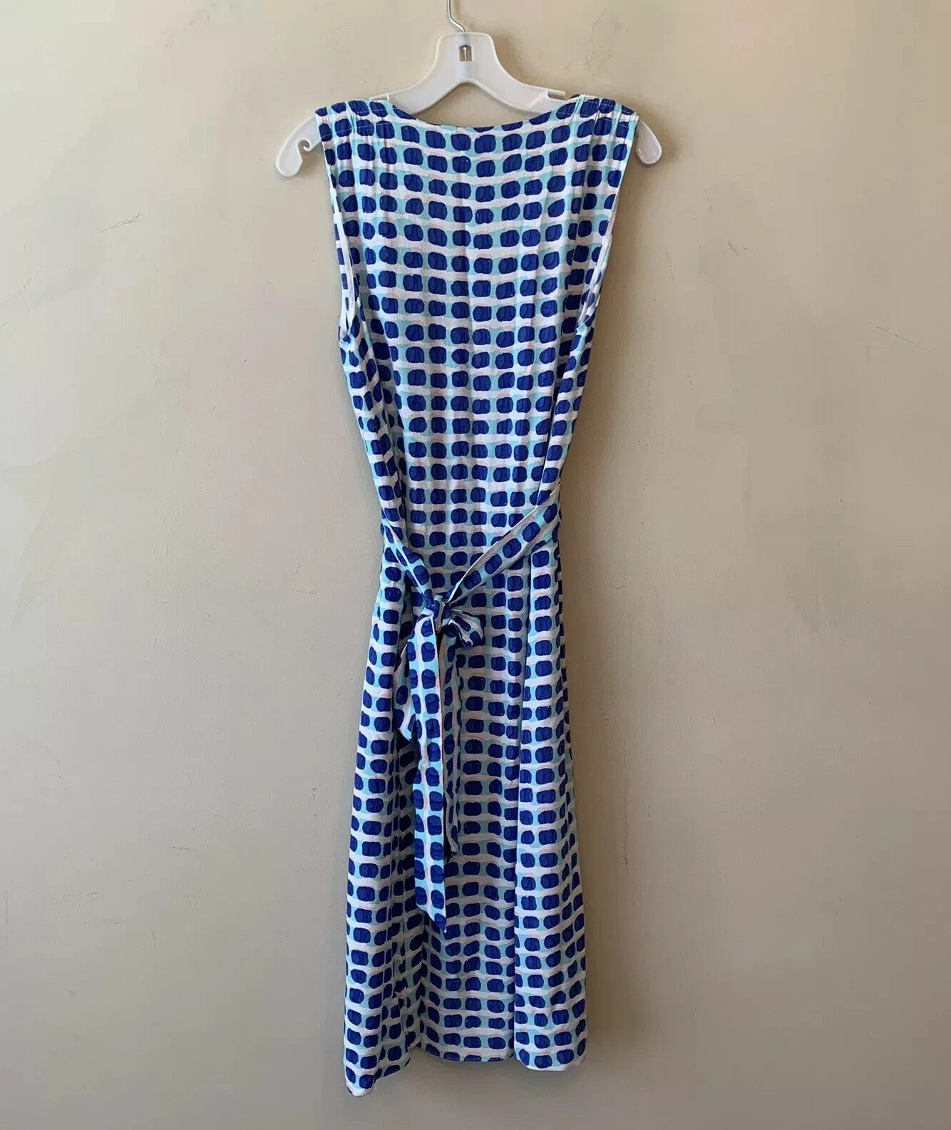 Abito senza maniche cravatta Kate Spade taglia small blu isola con timbro 