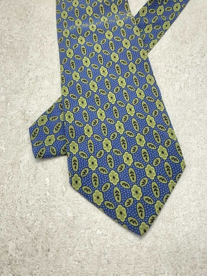 Christian Dior Men's Silk Blue Full Pattern Necktie Used eBay