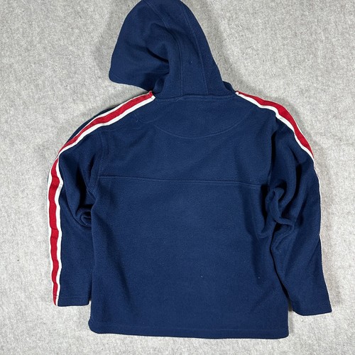 Vintage Disney World Mickey Mouse Youth Large Blue & Red 1/4 Zip Hoodie Pullover - Picture 8 of 9