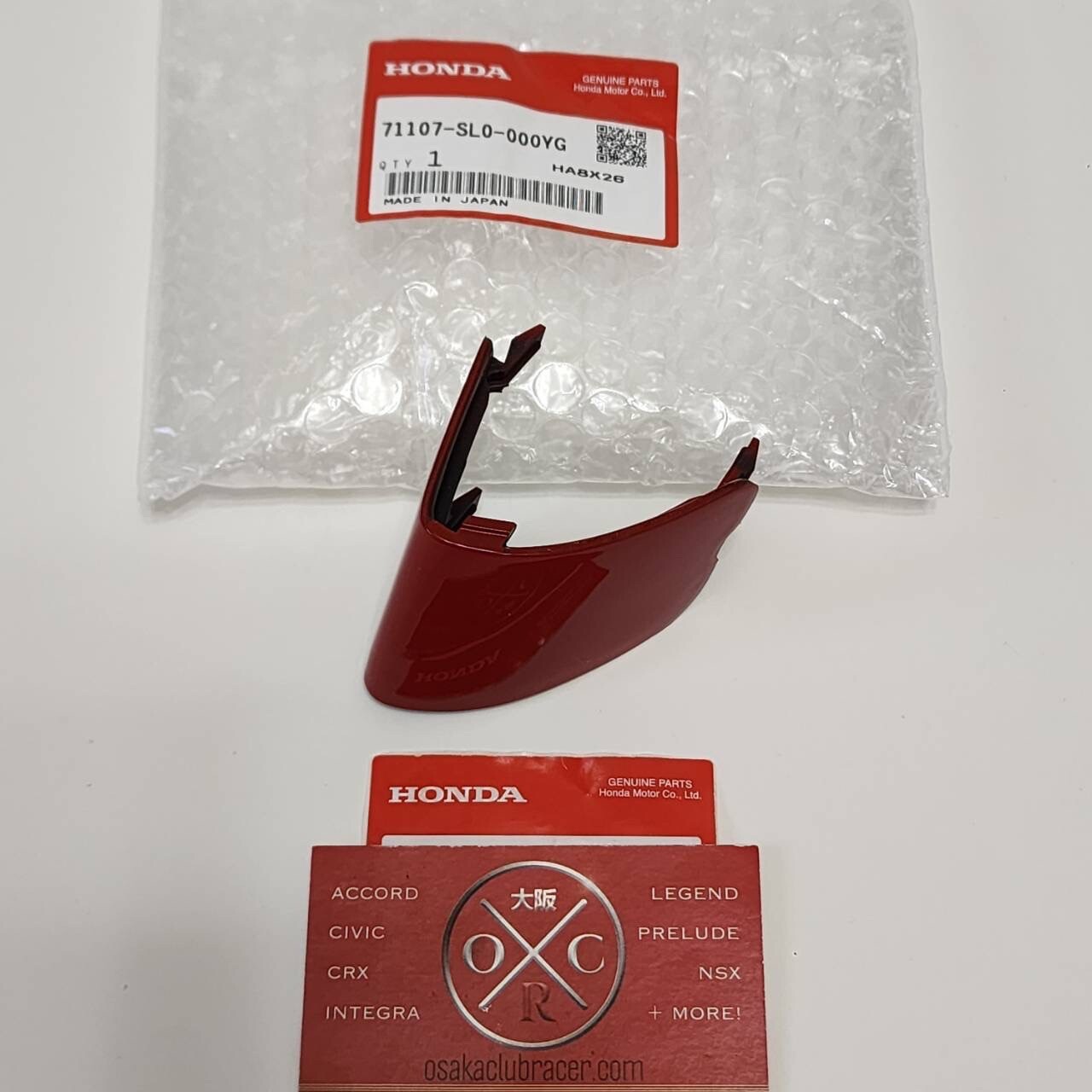 Genuine OEM 99-01 Acura NSX Front Bumper Tow Hook Cover Cap NEW Formula Red R510