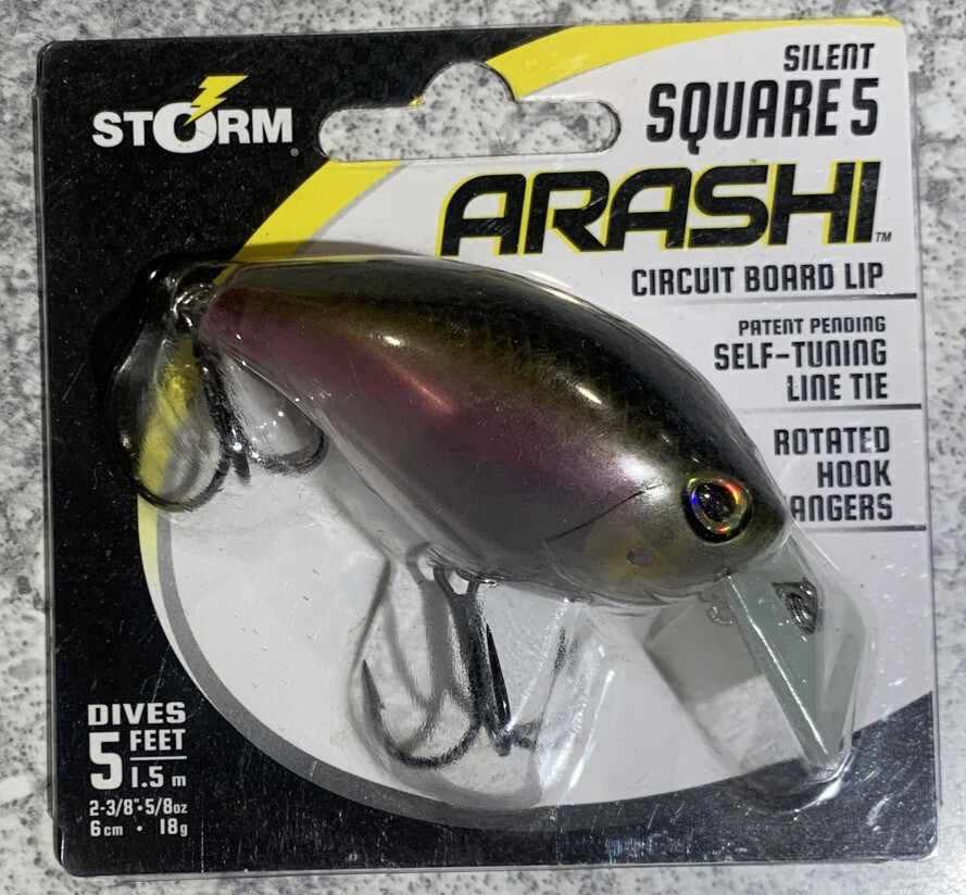 Leurre Storm Arashi Silent Square 5 – Crankbait Circuit Board – Pour Bass, Profondeur 5 Pieds