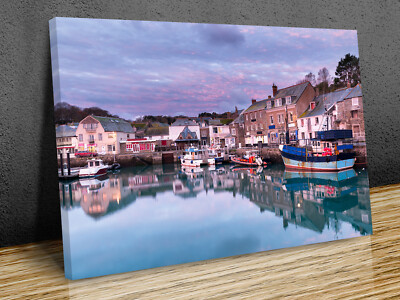 Padstow fishing town Cornwall Premium mounted canvas print ready to hang