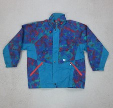 Imperméable K-Way Vintage 90s S Bleu Full Print Crazy Pattern Rainjacket
