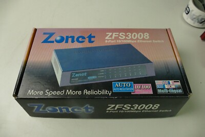 Zonet ZFS3008 Internet Switch 8 Port  in OVP wie unbenutzt W-3189