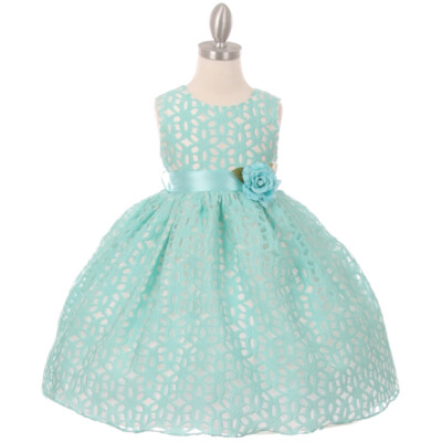 AQUA Size 2 Flower Girl Dress Wedding Birthday Party Bridesmaid Recital Dance