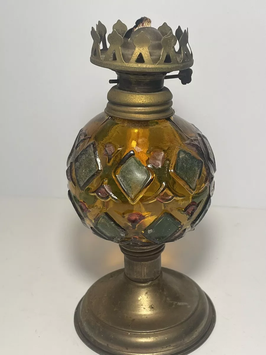 Carnival glass oil lamp deals