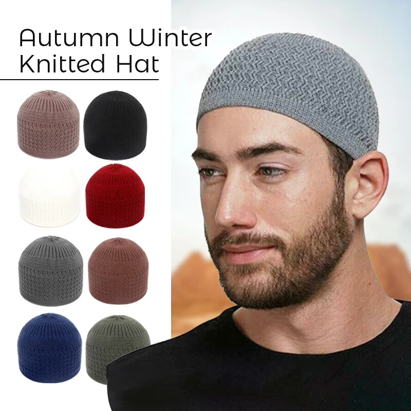 Mens Knitted Stretch Short Fisherman Beanie Hat Winter Ribbed Docker Skull  Caps