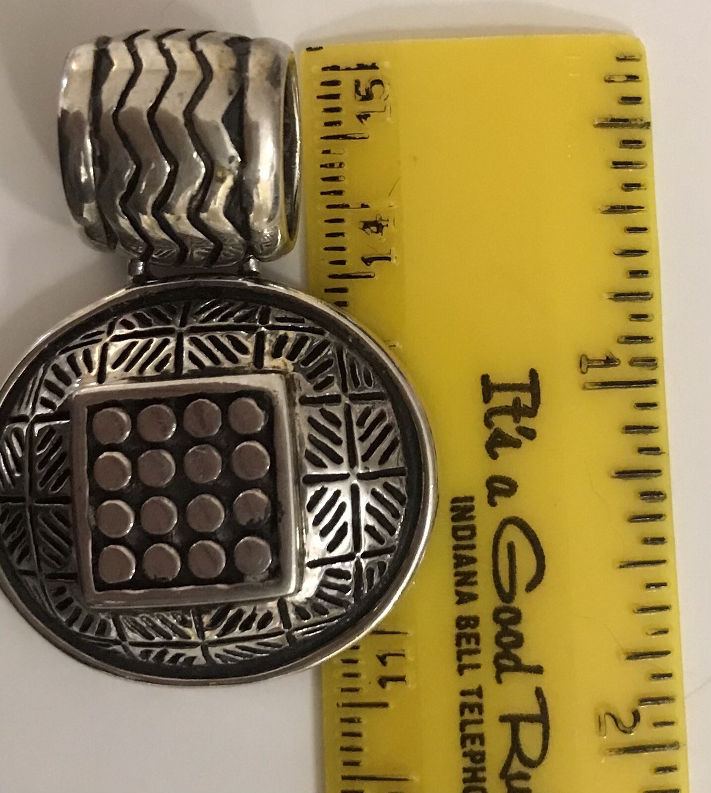 Dots Zig Zag Cross Pattern Sterling Silver 925 Sl… - image 4