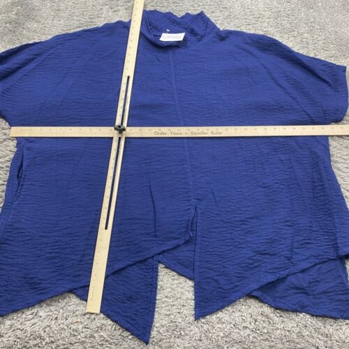Eleven Stitch Design Top Women OS Midnight Blue Asymmetrical Tunic Lagenlook NWT - Picture 5 of 11