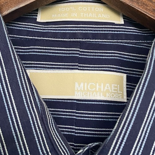 Michael Kors Men's Large Classic Fit Shirt Long Sleeve Striped 16/32/33 - Picture 2 of 9