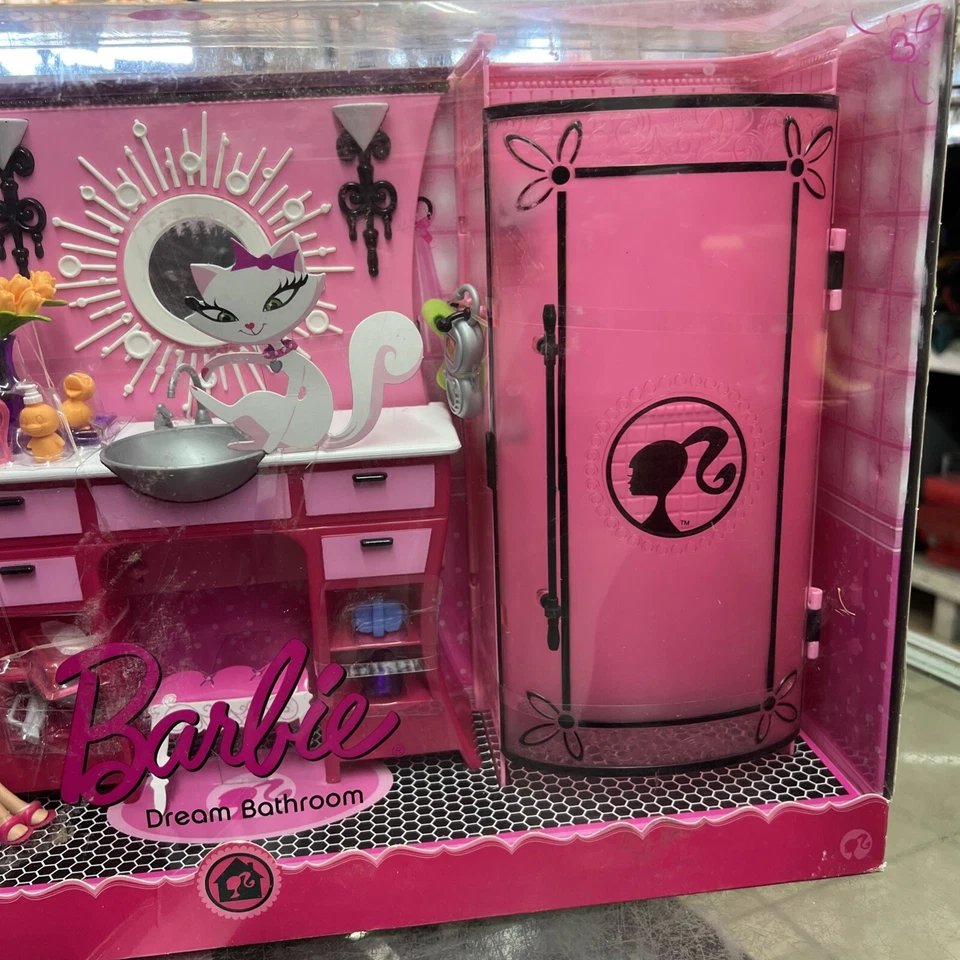 Barbie Pink Dream Juego de Baño + Muñeca #N4895 Mattel 2008 - Difícil de Encontrar Nuevo en Caja Foto 3 de 4