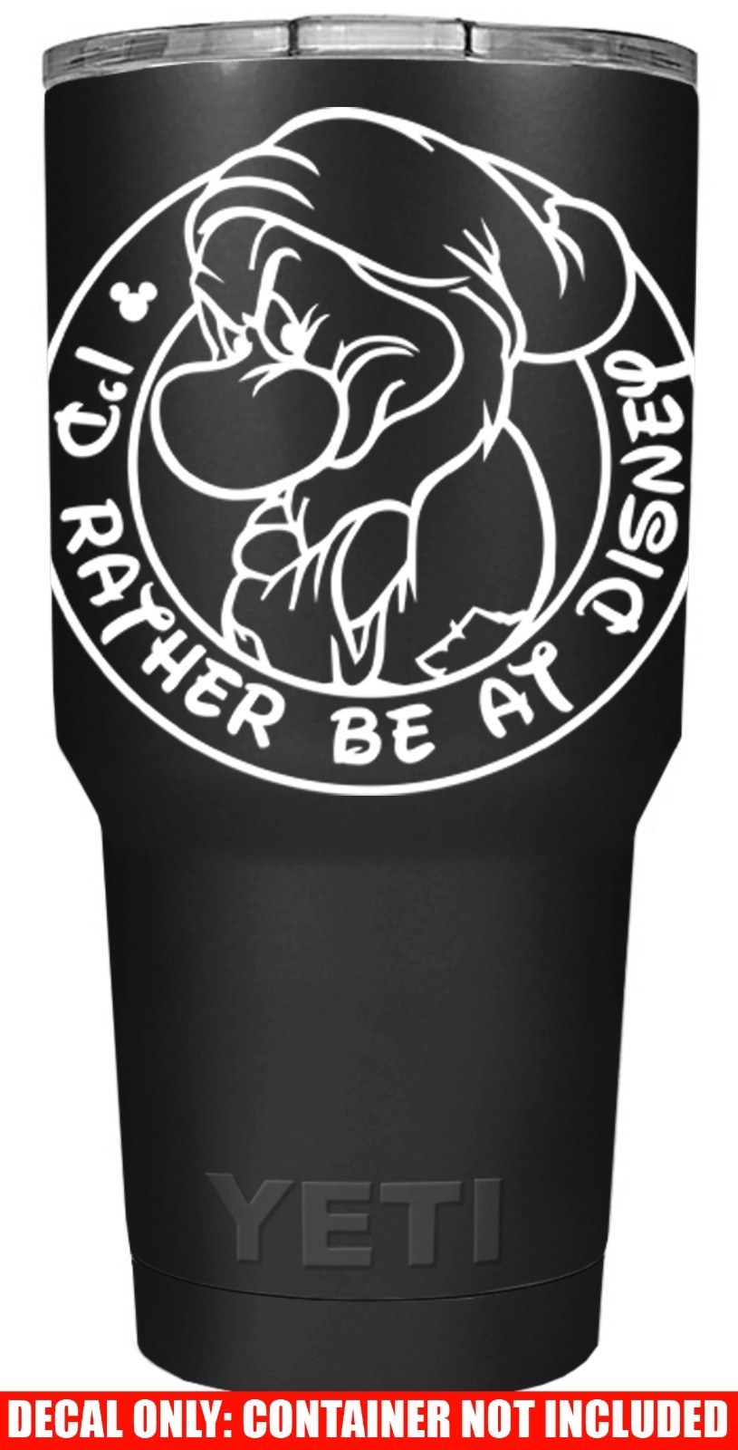 Disney Decal (Grumpy I'd Rather Be At Disney) 4.5 x 4.5 in. Grumpy ...